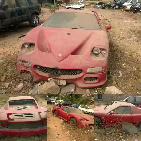 Unbelievable! See Photos Of A Multi-Million Naira Ferrari Car Abandoned In Ibadan